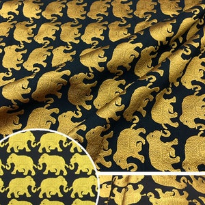 Gold  Elephant High-end Floral Emboss Jacquard Brocade Fabric Lame  Damask for Haute Couture Costume Suit Design Sold by 1 Yard