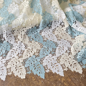 Guipure Lace Fabric 3D Flower Embroidery Hollowed Trimmings Materials for Costume Wedding Evening Dress