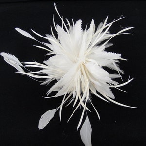 Customized Natural Dyed Biot Feather Flower Mount Bouquet Faux flowers Millinery Goose Feathers for Hat Making Wedding Accessories 1 Piece