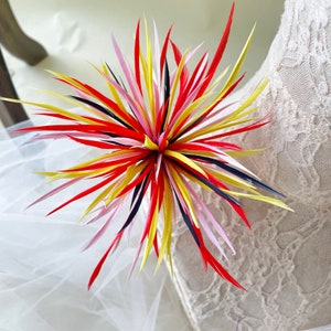 Handmade Customized Feather Flower Colorful Goose Biot Feather Flowers Millinery Fascinator Hat Making DIY Wedding Accessories 1 Piece