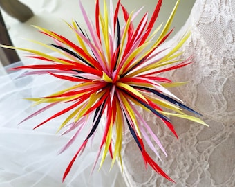 Flor de plumas personalizada hecha a mano, coloridas flores de plumas de ganso, tocado para sombreros, accesorios de boda DIY, 1 pieza