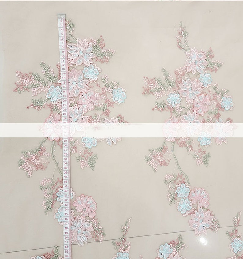Vintage 3D Flower Embroidery Lace Fabric Materials Prom Fabrics Mesh DIY Wedding Bridal Full Evening Dress 59 Width Sold by 1 yard