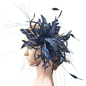 Piuma d'oca Fiore Monte Bouquet Passamanerie Tinti Biot Fiori finti Modisteria Spogliato Coque Piume per cappello Fascinator Copricapo 1 pezzo