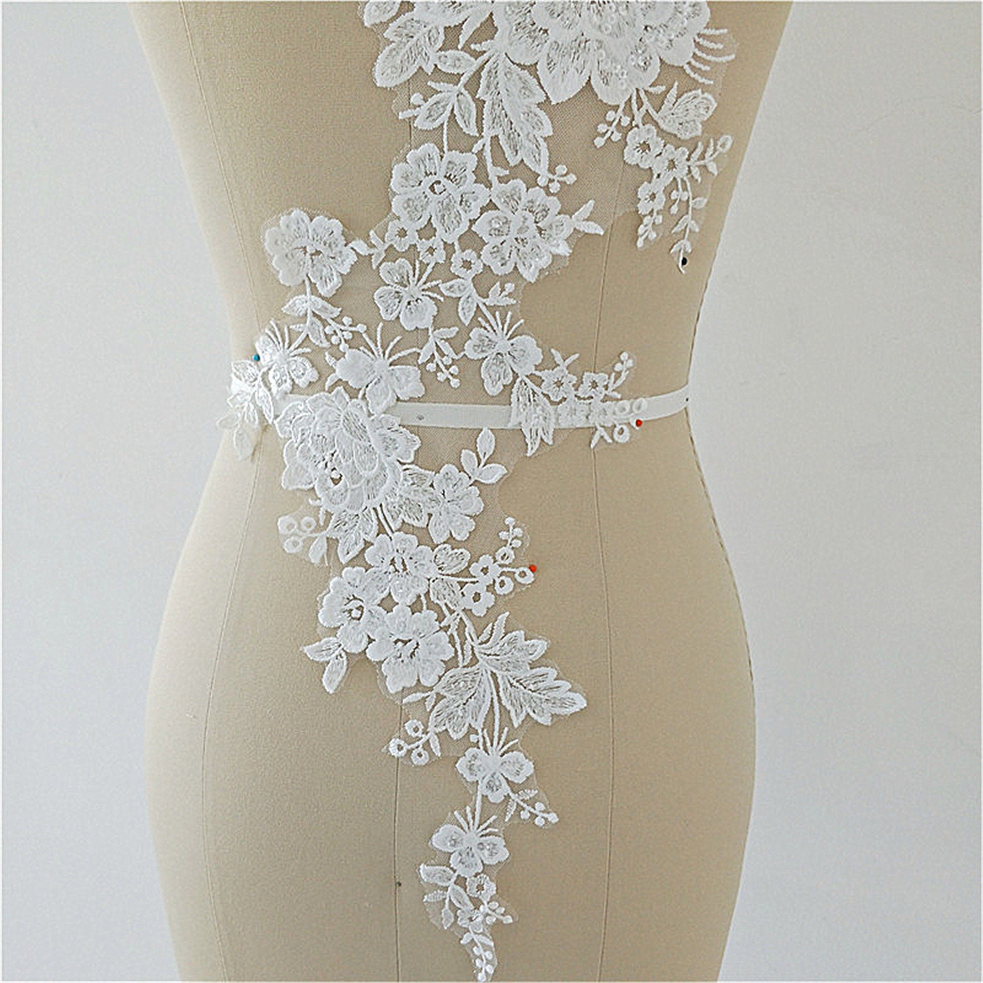 Bodice Lace Appliques Floral Embroidery Lace Applique With Etsy