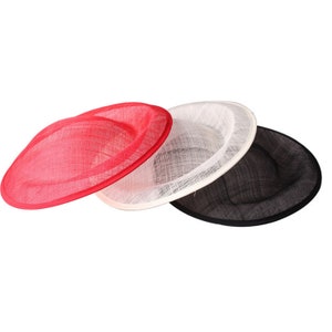 Saucer Shaped Sinamay Button Fascinator Hat Base Top Hat for Millinery & Hat Making 11.8&quot; Diameter
