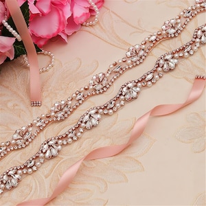 Sparkling Rhinestones Trimming Chain Crystal Diamante Applique Wedding Motif for Sash Belt Bridal Dress Evening Gown Dance Costumes