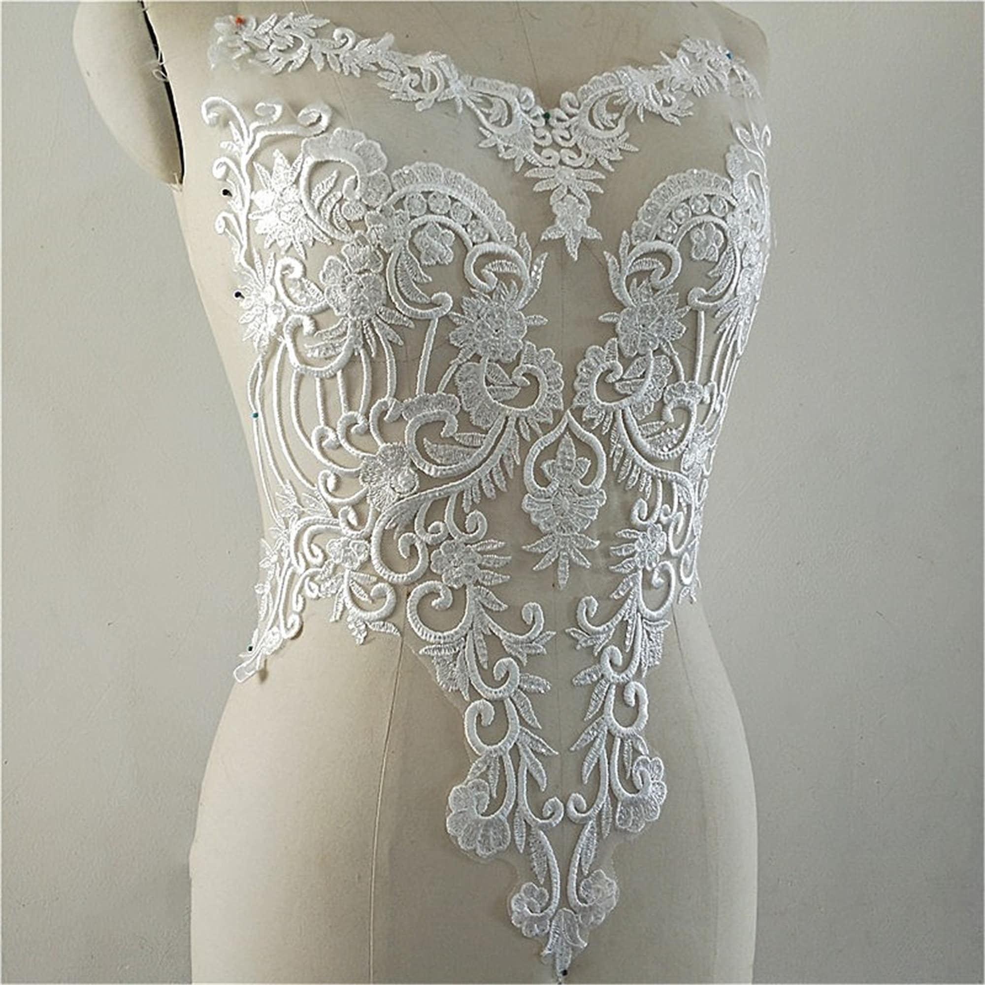 Bodice Lace Appliques Floral Embroidery Lace Applique Sewing Etsy
