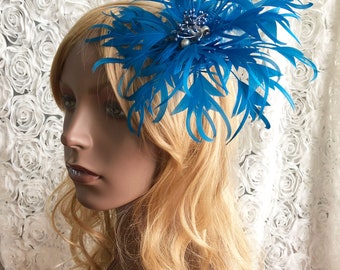 Pearly Customized Feather Flower Plume Bouquet Faux flowers Millinery Fascinator Feathers Hat Making DIY Wedding Accessories Crafts 1 Piece