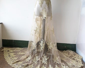 Blanc paillettes & perles anglais dentelle voile nuptiale de mariage tulle garniture par yard Blanc paillettes & perles anglais dentelle voile nuptiale de mariage tulle garniture par yard