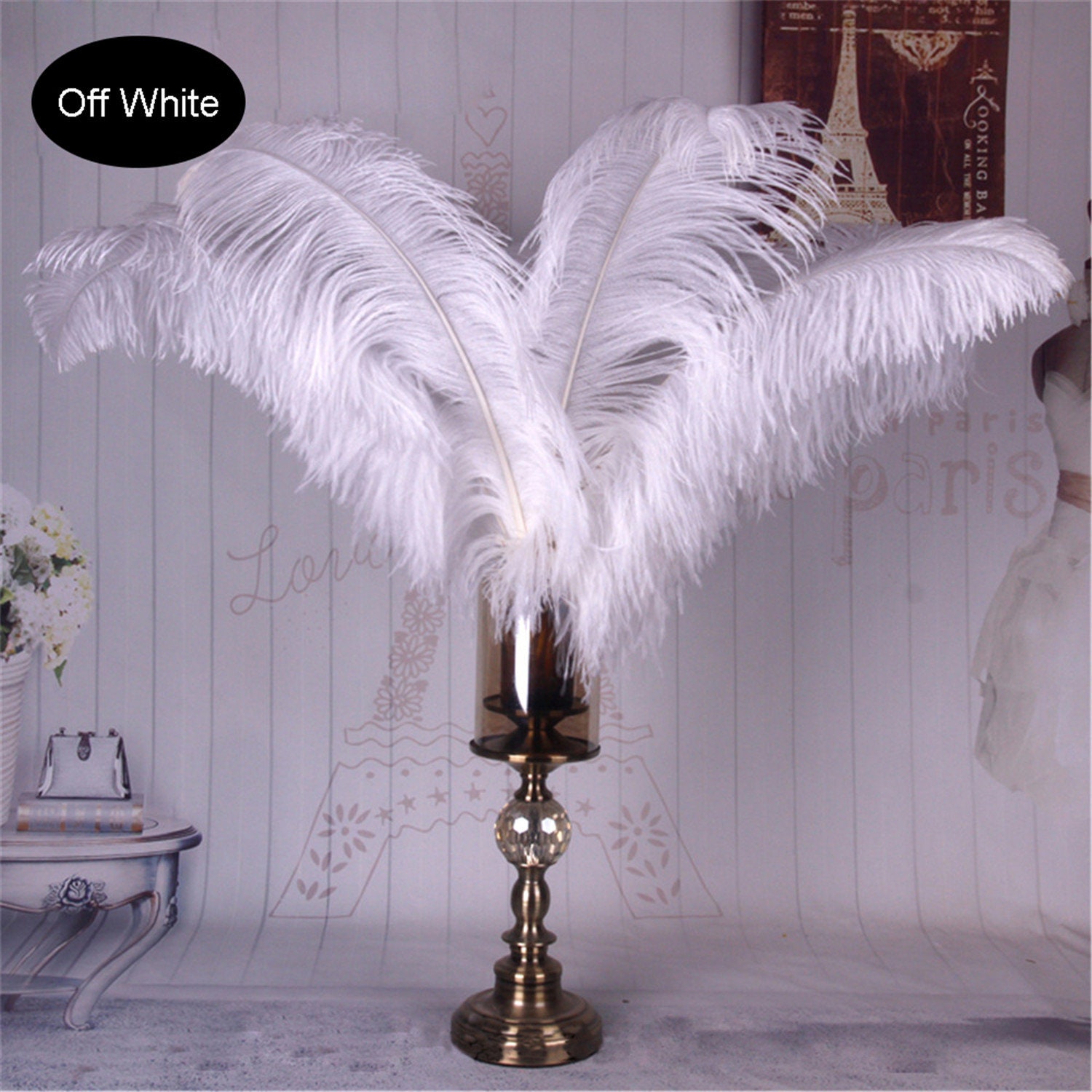10 Plumes D'autruche Naturelles Blanches - Longueur 45-50cm Pour Décoration De Mariage, Chapeau, Costumes, événements