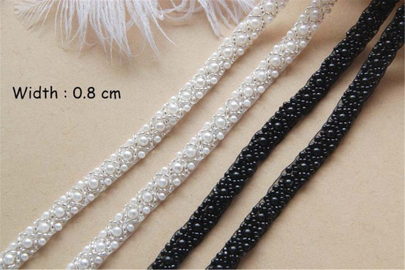 Decorative Pearl Accessories Pearl Charm Wedding Dress Trim Shoes Pearl sew  on Applique Shoe Jewelry Waist Belt for Dresses Appliques for Clothes