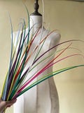 Long Stripped Ostrich Spine Quill Feather for Millinery Fascinator Art Hat Decor Costume Handcrafts 20-24" Length