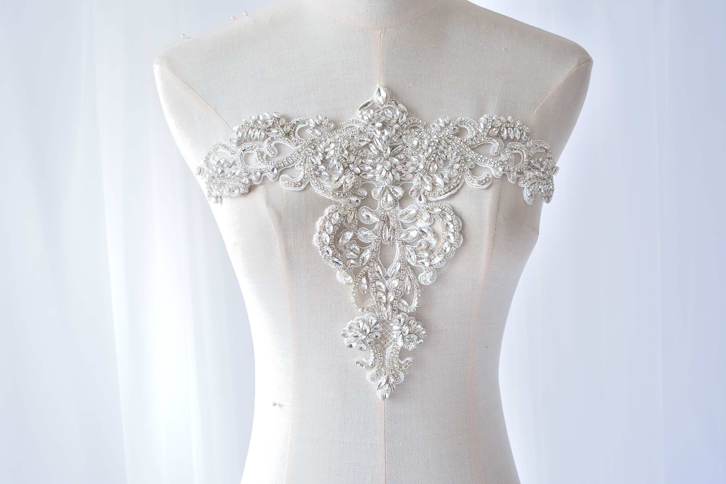 lace and rhinestone wedding dress Luxury Sweetheart Rhinestone Beaded White Lace Wedding Dresses, Tulle AlineBridal