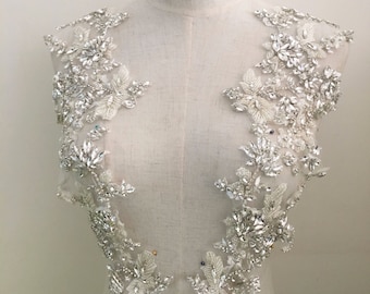 Sparkling Rhinestone Applique Shoulder Accessories Sleeve Diamante