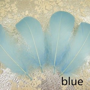 Wholesale Natural Blue Real Dyed Stripped Goose Feathers for Millinery Fascinators Hat Making Crafts DIY 10 PCS 5-6&quot; Length