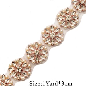 Sparkling Rhinestones Trimming Chain Crystal Diamante Applique Wedding Motif for Sash Belt Bridal Dress Evening Gown Dance Costumes