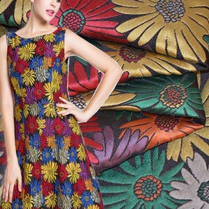 Floral Emboss Jacquard Stoff Polyeter Brokat Damast für Haute Couture Kostüm Anzug Design verkauft von 1 Yard