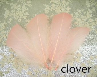 Commercio all'ingrosso Clover naturale reale tinti piume d'oca spogliato per modisteria Fascinators cappello fare bricolage fai da te 10/25/50/75/100 pz 5-6" lunghezza