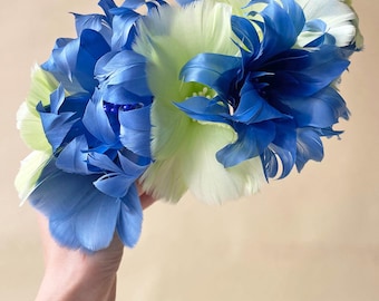 Customized Twisted Feather Mount Flower for Millinery Fascinators Racing without Hat Base