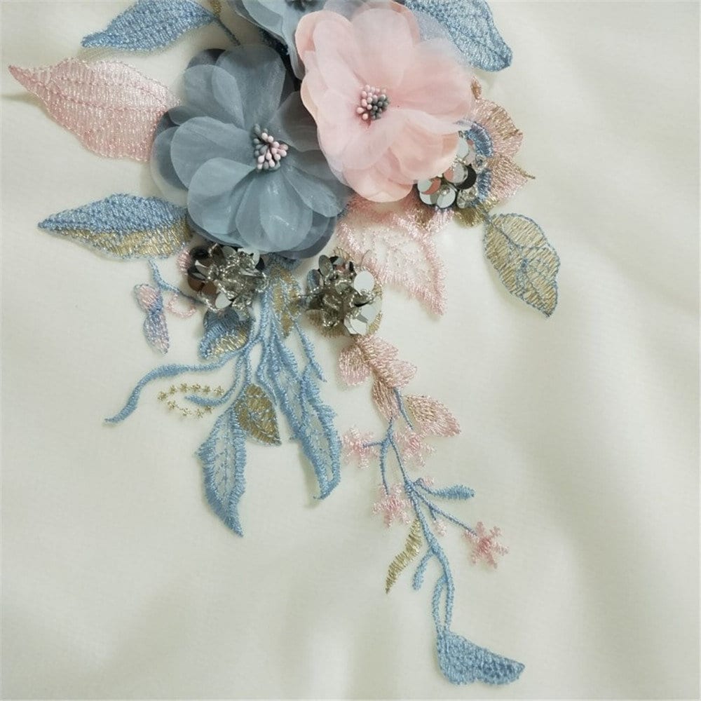 Luxury 3D Flower Embroidery Lace Applique Motif Materials Lace - Etsy