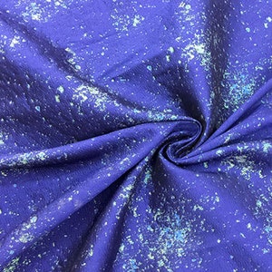 Blue High-end Floral Emboss Jacquard Brocade Fabric Lame  Damask for Haute Couture Costume Suit Design Sold by 1 Yard
