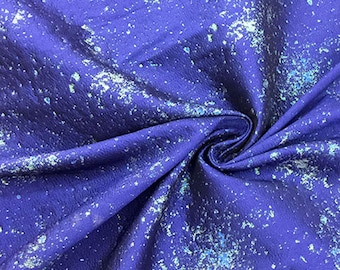 Blue High-end Floral Emboss Jacquard Brocade Fabric Lame  Damask for Haute Couture Costume Suit Design Sold by 1 Yard