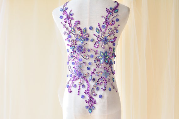 sew on beads for wedding dress Heavy Bodice Rhinestone Applique Pearl Motif Diamante Lace Patch Sewing Bridal Gown 1 PC SIZE:UK 20 made clothing patch modest formal dress Buy Trendyol Black Asymmetrical