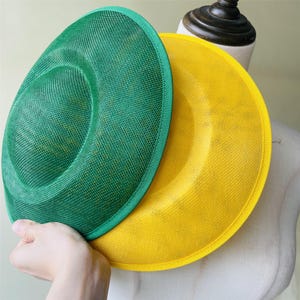 Round Shaped Button Fascinator Sinamay Hat Base Top Hat for Millinery & Hat Making Derby 9.84&quot; Diameter