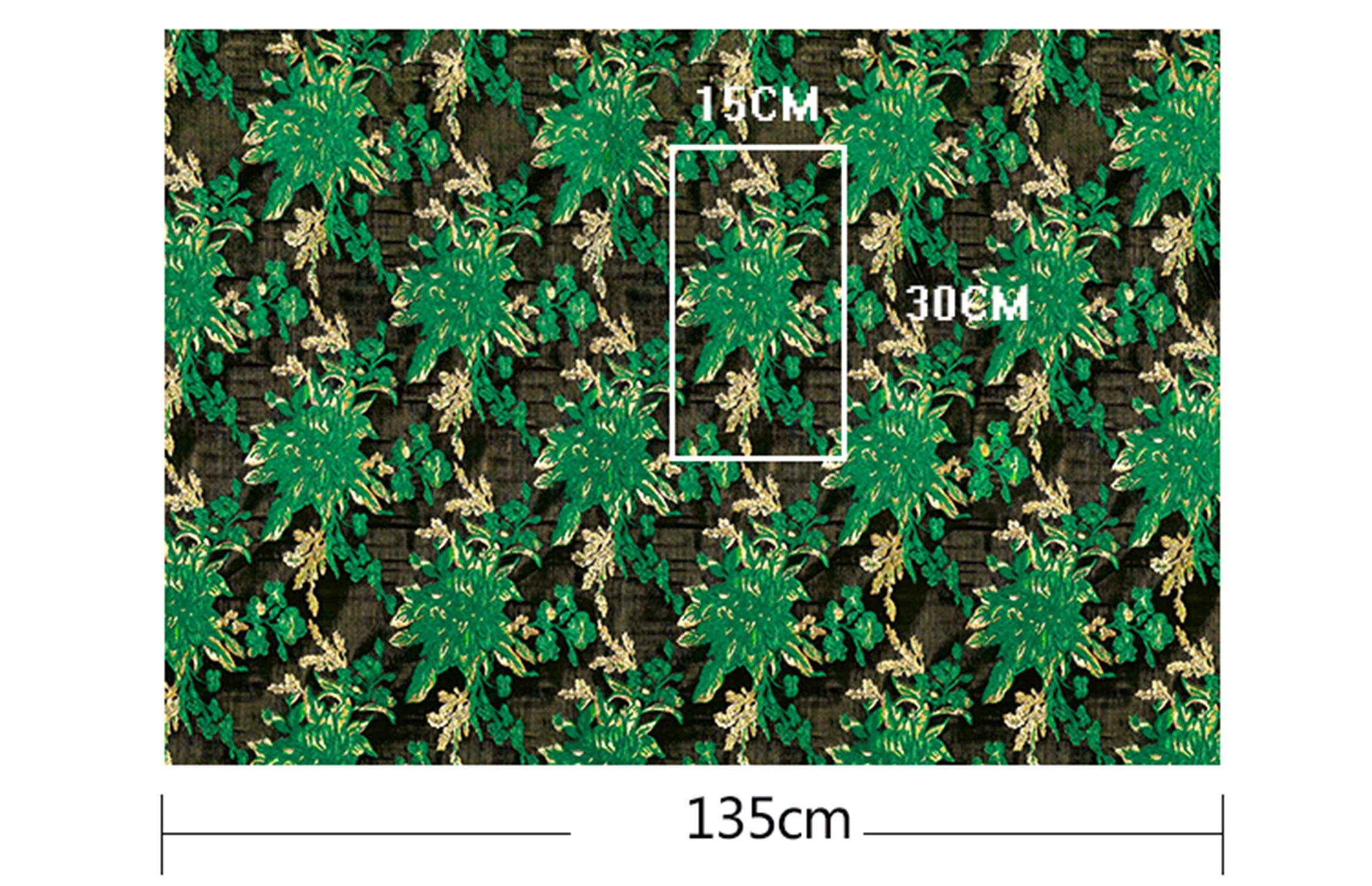 High end Green Floral Jacquard Fabric Polyeter Cotton | Etsy