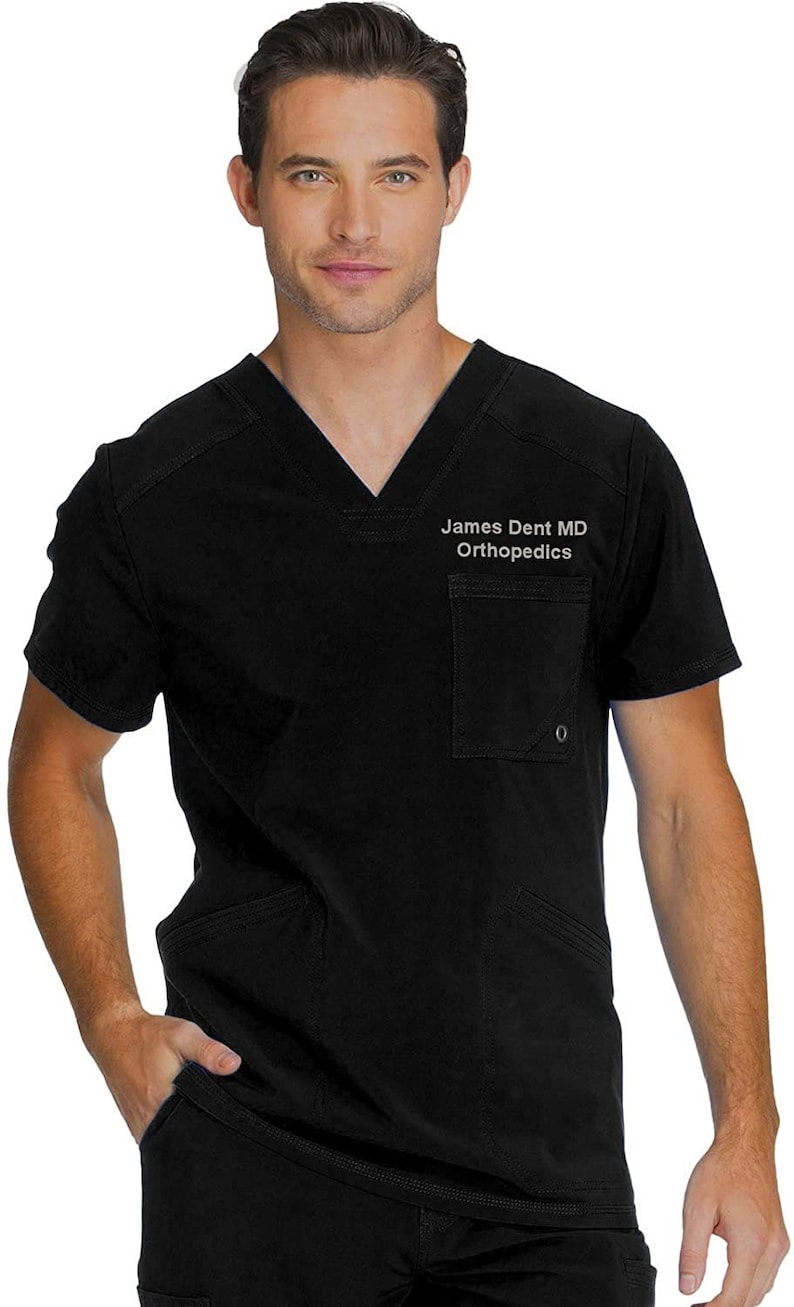Embroidered scrubs Top Nurse Doctor Hospital Etsy
