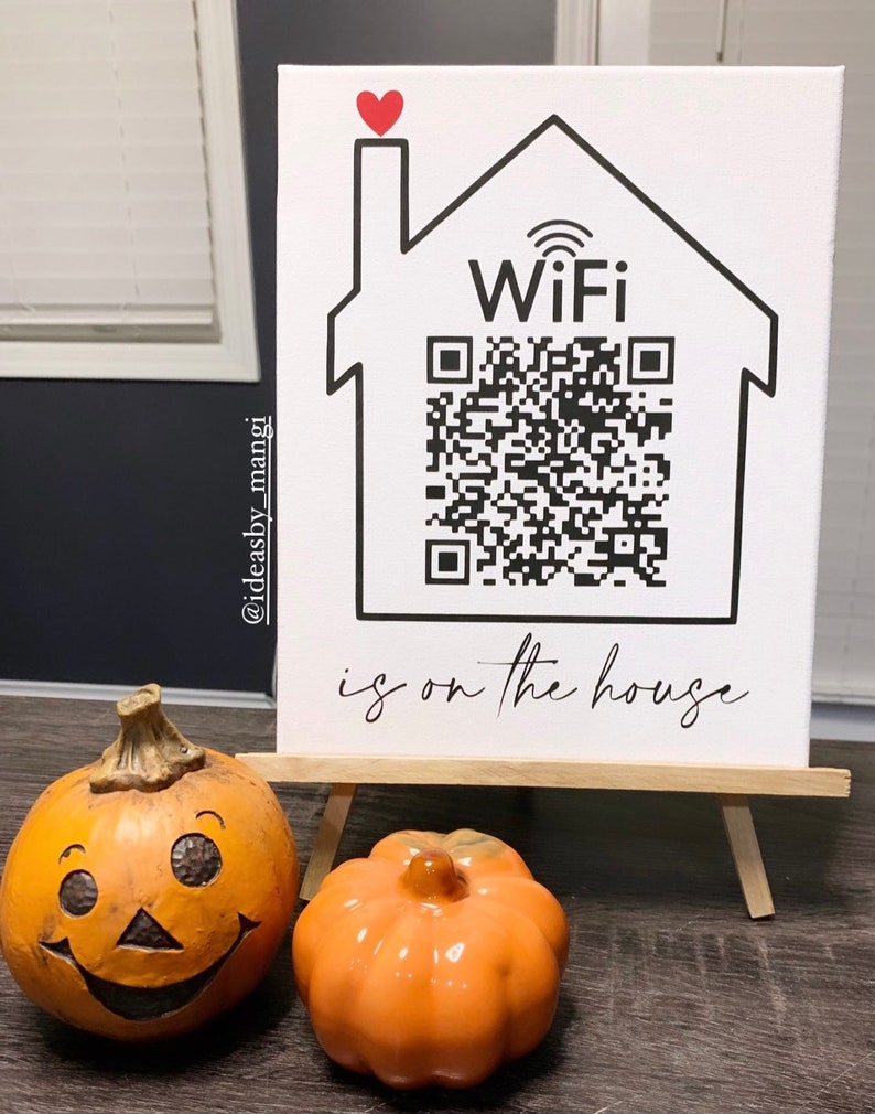 Wifi QR Code Custom Sign Wifi Barcode Wifi Canvas QR Link | Etsy