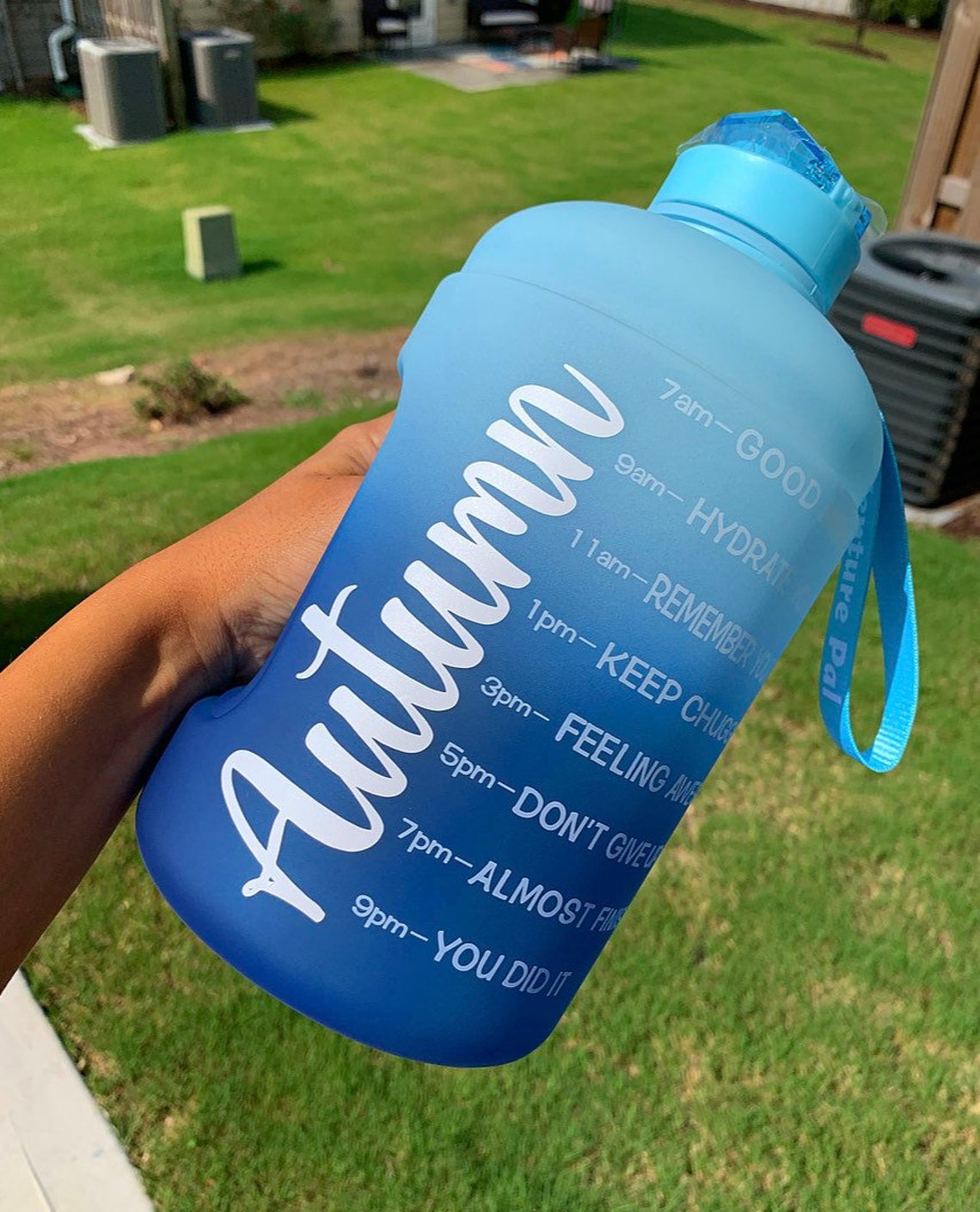 Water Bottle With Time Marked Motivational Fitness Drinking | Etsy