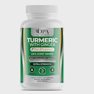 Turmeric with Ginger Capsules – Joint & Mobility Support, Extra Strength, Natural Herbal Supplement, 60ct