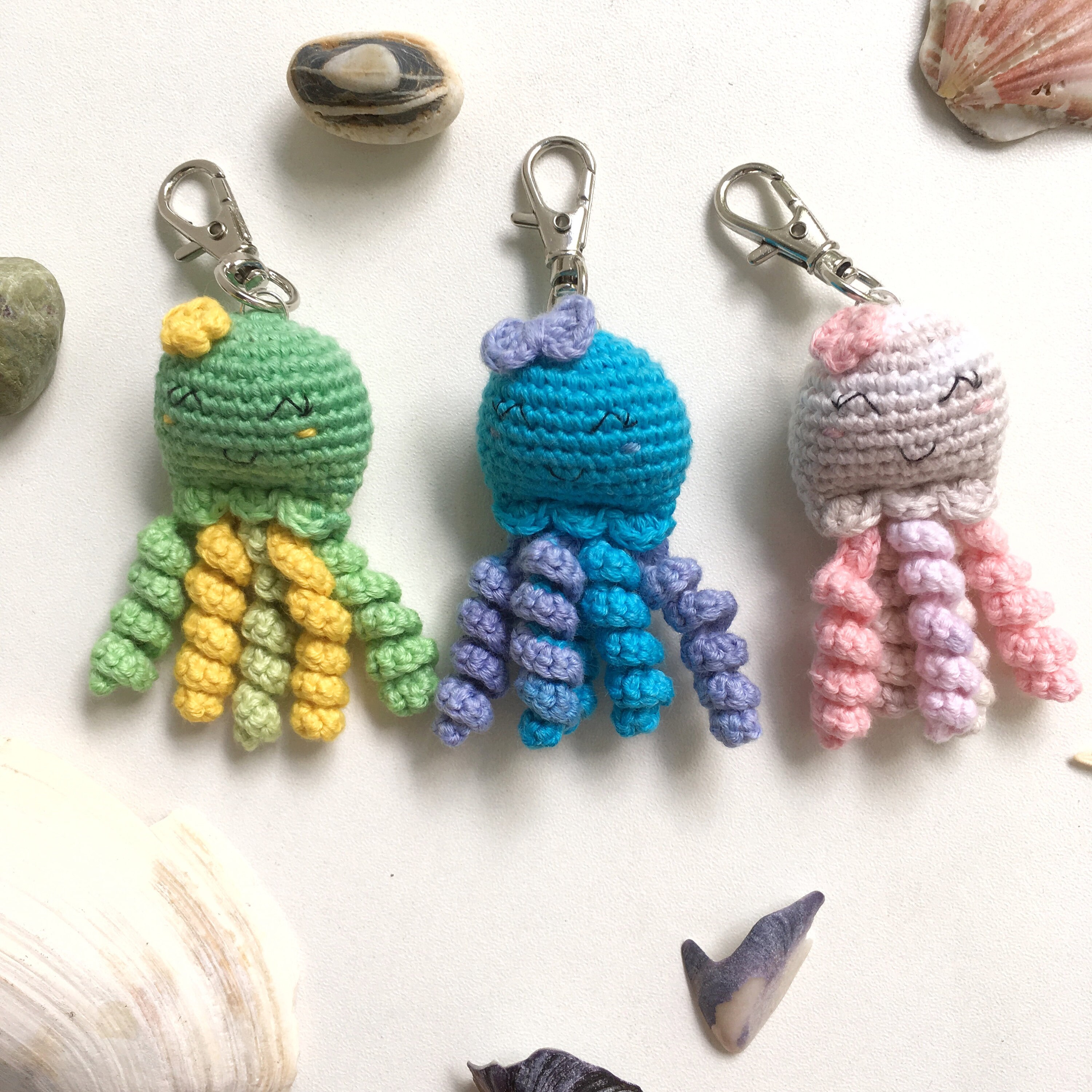 Crochet Octopus Keyring Jellyfish Keychain Octopus toy gift Etsy