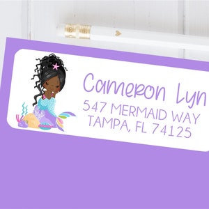 Mermaid Return Address Labels, Girls Under The Sea Address Labels