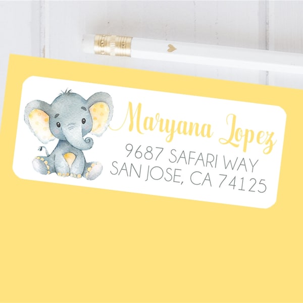 Elephant Labels - Etsy