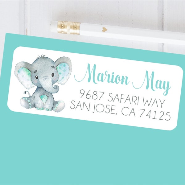 Elephant Labels Etsy