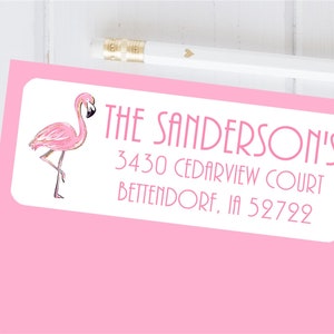 Flamingo Return Address Labels, Tropical Return Address Labels