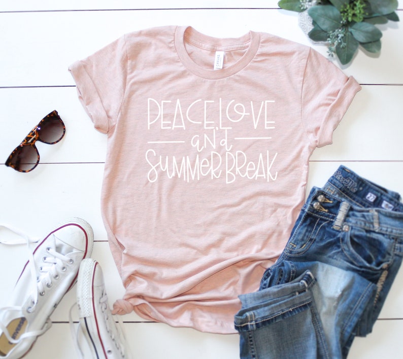 Download Peace Love and Summer Break Teacher SVG Teacher Shirt | Etsy