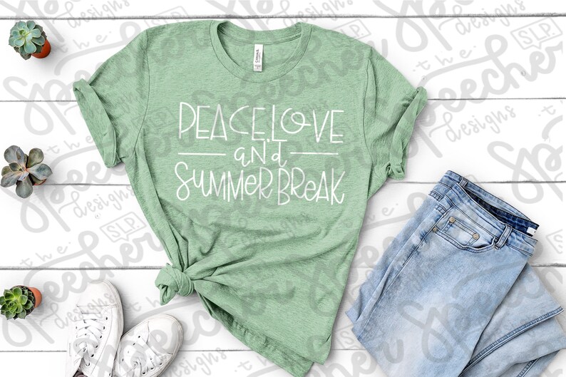 Download Peace Love and Summer Break Teacher SVG Teacher Shirt | Etsy