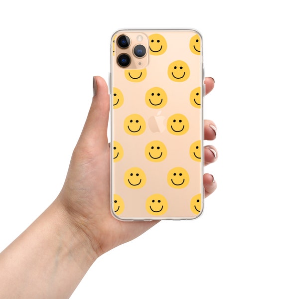 Yellow Smiley Face iPhone Case | Retro Groovy Hippie Accessory | iPhone 11 12 13 14 15 Pro Max Mini Plus | iPhone 7 8 Plus SE X XS XR Max