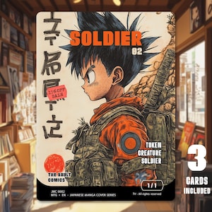 Token MTG Soldat 1/1 x3 - Japanese Manga Cover Series - JMC0002