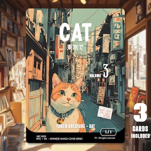 MTG Token Cat 1/1 x3 - Japanese Manga Cover Series - JMC0003