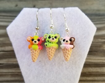 Ice Cream Bear Earrings