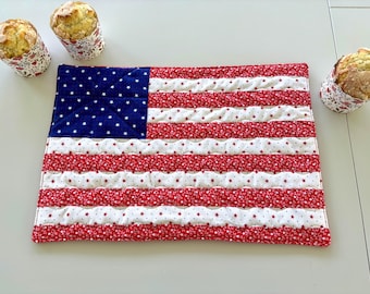 Reversible Quilted American Flag Casserole Hot Pad | 4th of July | Patriotic