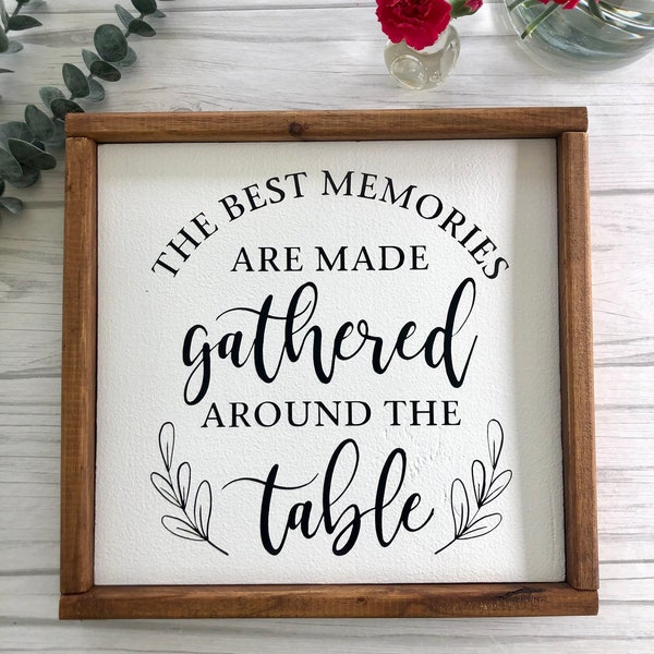 The Best Memories Are Made Gathered Around the Table | Kitchen Sign | Dining Room Sign | Gather Sign