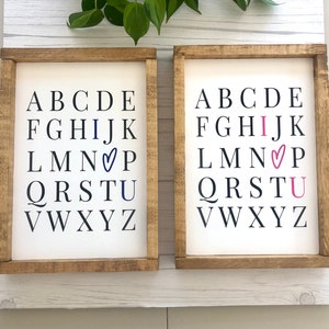 ABC I Love You Sign | Nursery Sign | Kid's Room Wall Decor | Playroom Decor