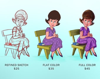 Encargos de diseño de personajes de arte digital, personalizados, dibujos animados, fan art