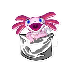 Axolotl Pocket Cute Pink Bubble-free sticker
