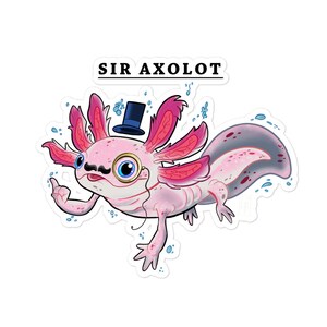 Sir Axolot Cute Pink Quirky Bubble-free sticker